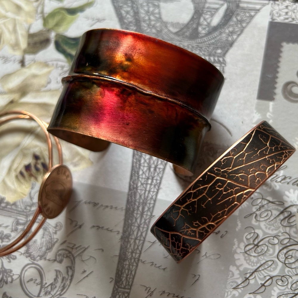 Copper Bangle Set NEW - Picture 2 of 4